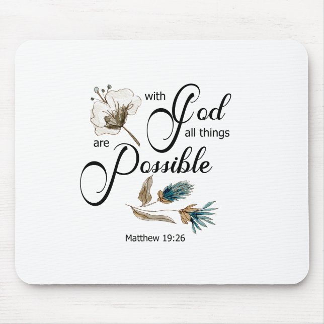 Bible verse Floral Mouse Pad (Front)