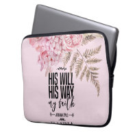 Bible Verse Floral Pink Blush Electronics Bag