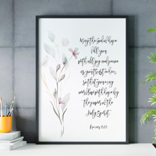 Bible verse floral scripture poster