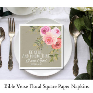 Bible Verse Floral Square  Napkin