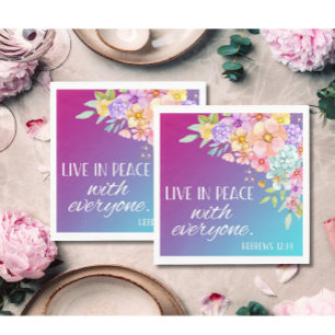 Bible Verse Floral Square  Napkins