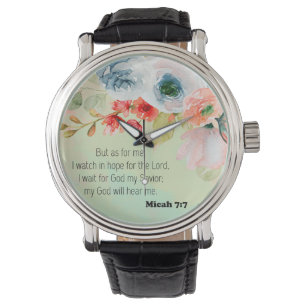 Bible Verse Floral Square Watch
