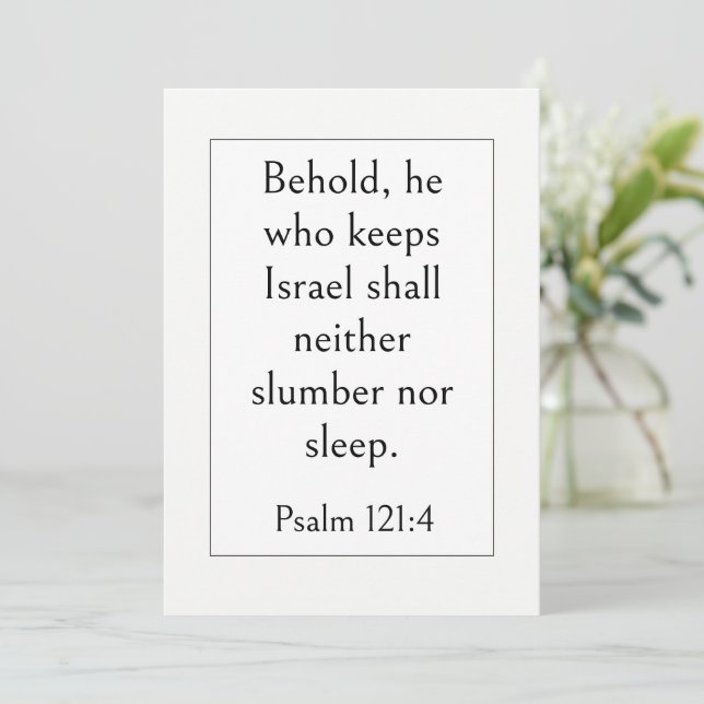 Bible Verse for Sleep, Psalm 127:2, Modern Simple  Invitation (Standing Front)
