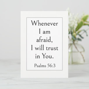 Bible Verse for Sleep, Psalms 56:3, Modern Simple Invitation