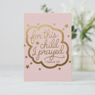 Bible verse from 1 Samuel 1:27 Flat Thank You Card
