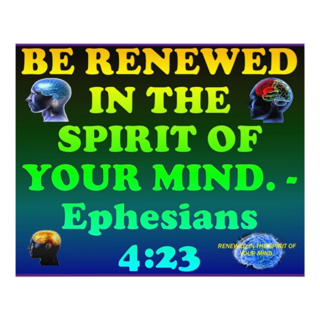 Bible verse from Ephesians 4:23. Photo Print (Front)