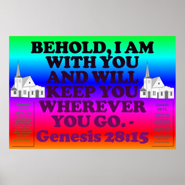 Bible verse from Genesis 28:15. Poster (Front)