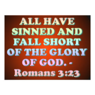 Bible verse from Romans 3:23. Photo Print