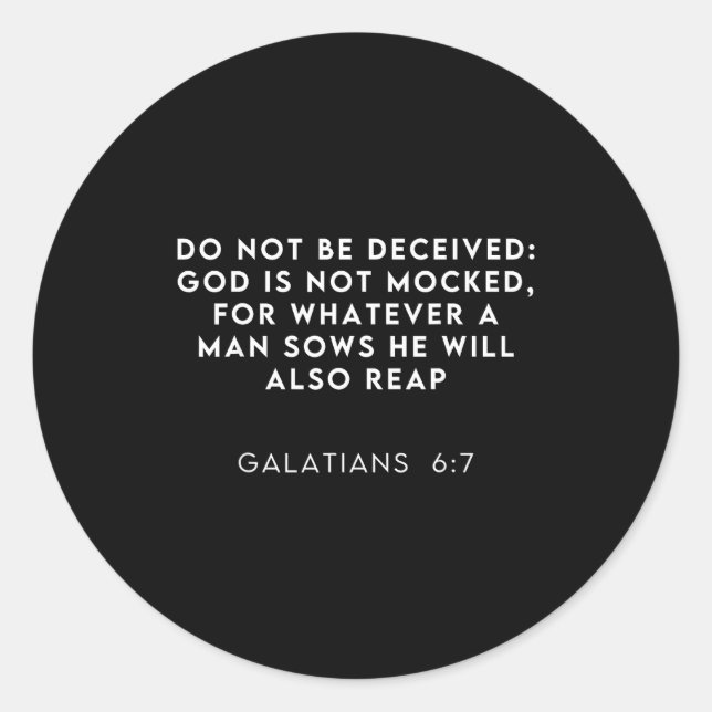Bible Verse Galatian 6_7 Funny Meme Viral Christia Classic Round Sticker (Front)