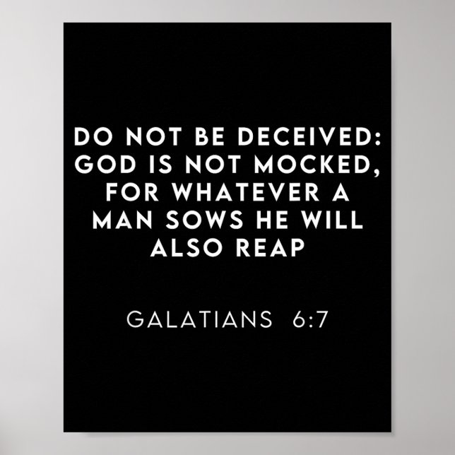 Bible Verse Galatian 6_7 Funny Meme Viral Christia Poster (Front)