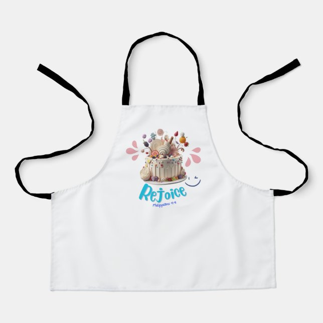 Bible verse Gift idea - Rejoice in the Lord Apron (Front)