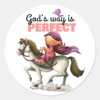 Bible verse girl on horse sticker page
