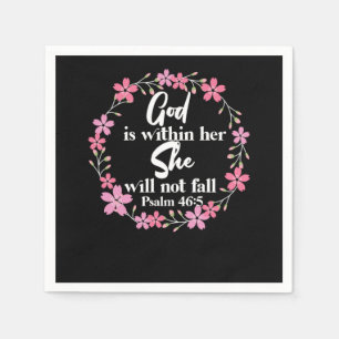 Bible Verse God Is Within Her She Will Not Fall Ps Napkin