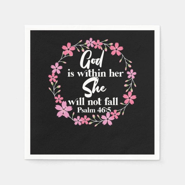 Bible Verse God Is Within Her She Will Not Fall Ps Napkin (Front)