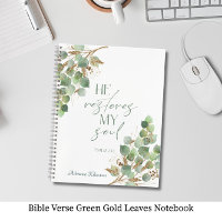 Bible Verse Green Gold Leaves