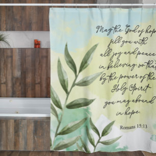 Bible verse green leaves Shower Curtain