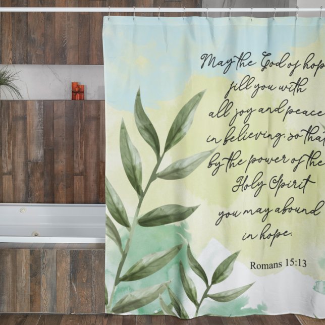 Bible verse green leaves Shower Curtain (Creator Uploaded)