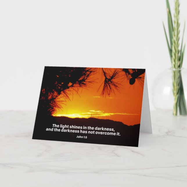 Bible Verse Greeting Card - John 1:5 (Front)