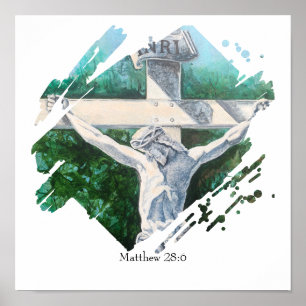 Bible Verse He Is Risen Faith Poster