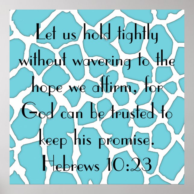 bible verse Hebrew 10:23 reminder Poster (Front)