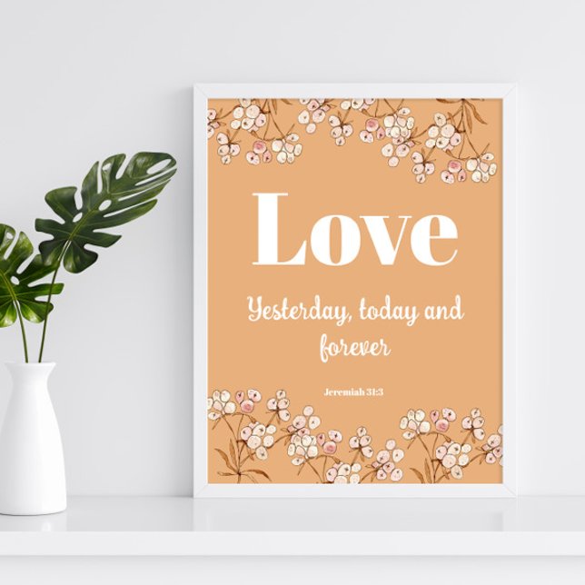Bible verse Hebrews Light Terracota Floral  Poster (Creator Uploaded)