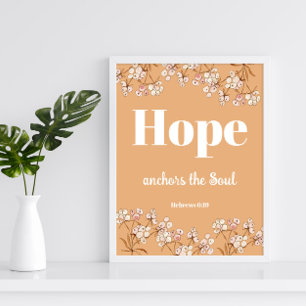 Bible verse Hebrews Light Terracota Floral  Poster