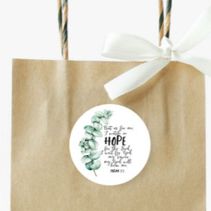 Bible Verse Hope Eucalyptus Round Sticker