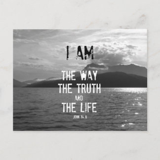 Bible Verse: I am the Way, Truth, Life Postcard