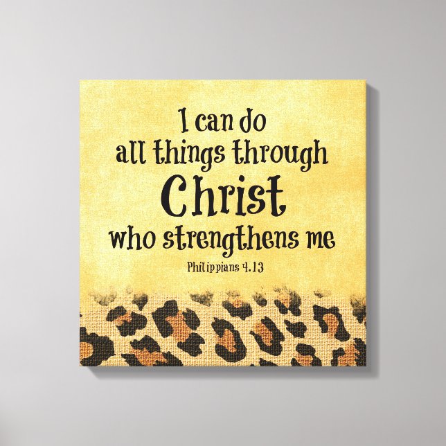 Bible Verse: I can do all things through Christ Canvas Print (Front)