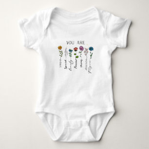 Bible Verse Inspiration Wildflower Positive Quote Baby Bodysuit