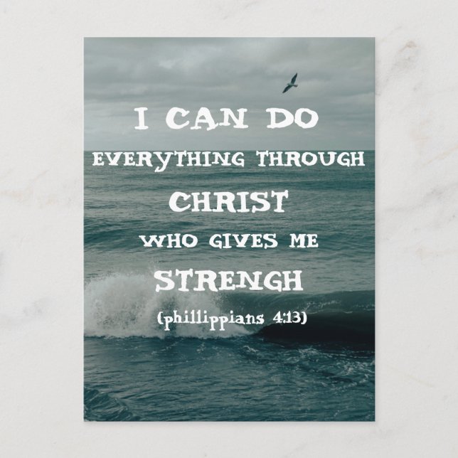 Bible Verse Inspirational Quote Scripture Postcard (Front)