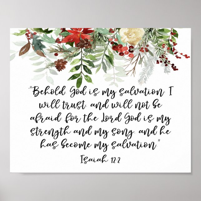 Bible verse Isaiah Winter floral drop Poster (Front)