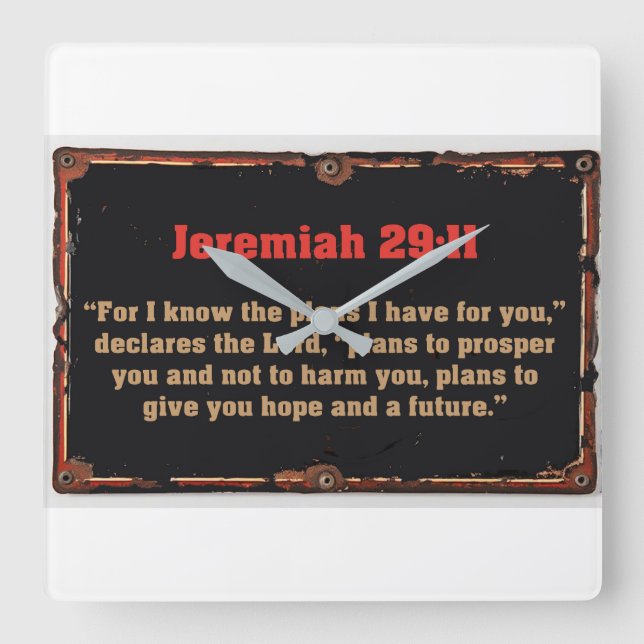 Bible Verse Jeremiah 29:11 Christian Wall Clock (Front)