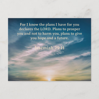 Bible Verse Jeremiah 29:11 Postcard