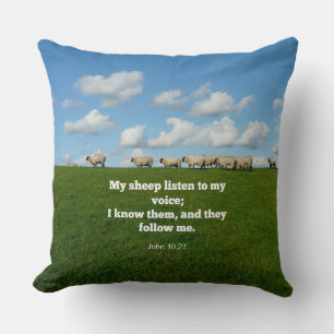Bible verse, John 10:27, My sheep... Cushion