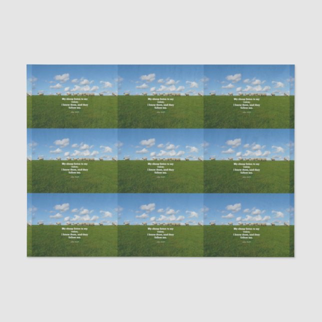 Bible verse, John 10:27, My sheep... Tissue Paper (Front)