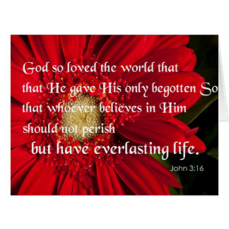 Bible Verse John 3:16 Flower Card Or Invitation