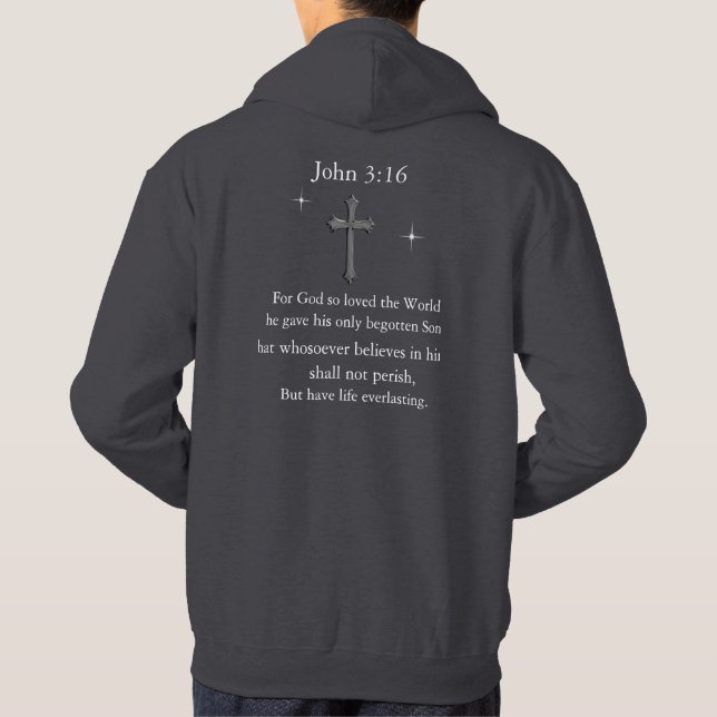 Bible Verse John 3:16 Hoodie (Back)