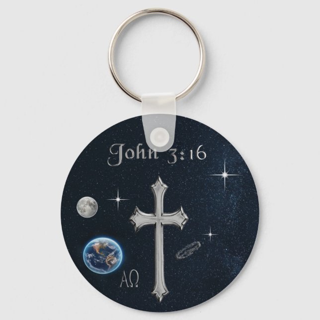 Bible Verse John 3:16 Key Ring (Front)