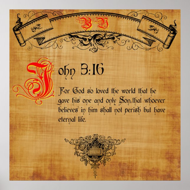 Bible Verse John 3:16 Poster (Front)