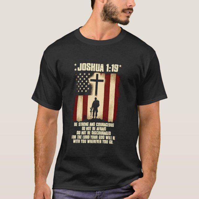 Bible Verse Joshua 119 Inspirational Scripture Chr T-Shirt (Front)