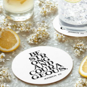 Bible verse Joshua  Round Paper Coaster