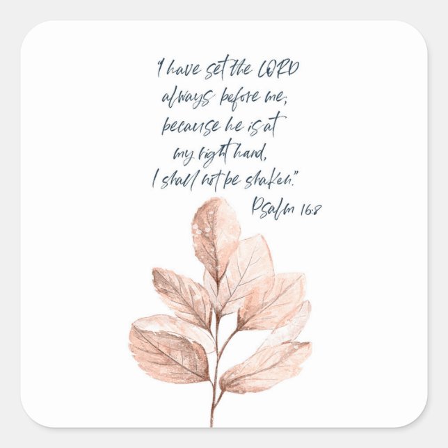 Bible Verse Lord Leafy Square Sticker (Front)