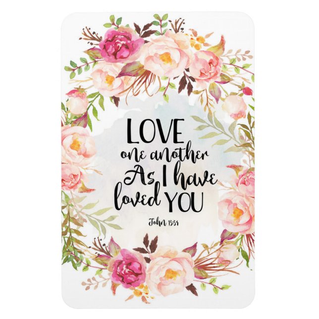 Bible Verse, Love One Another, John 13:34, Magnet (Vertical)