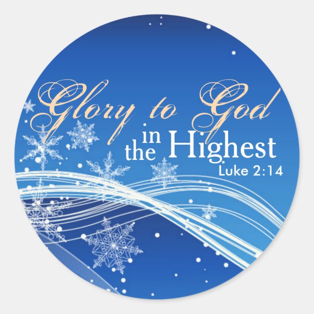Bible Verse Luke 2:14 Glory to God Stickers (Front)