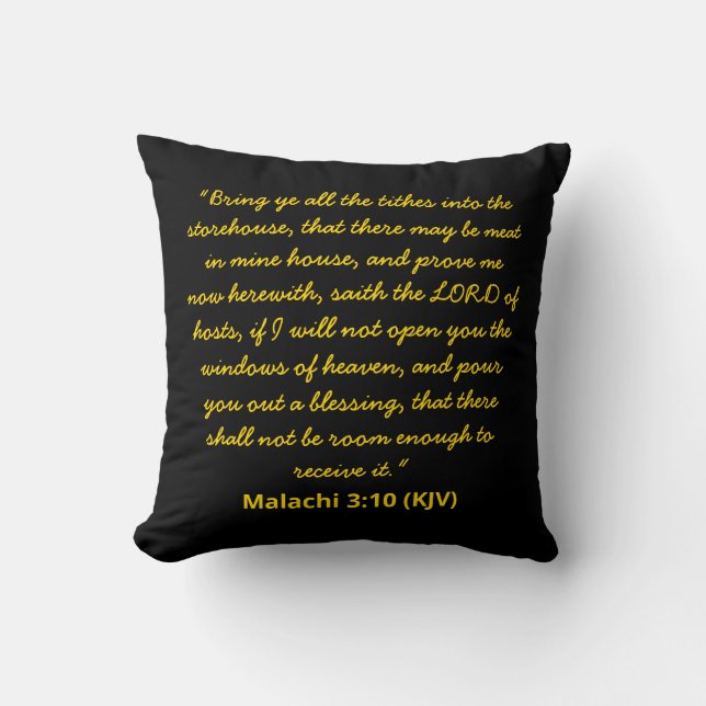 Bible Verse Malachi 3:10 (KJV) New Year's Day Cushion (Front)