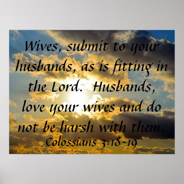 bible verse marriage reminder Colossians 3:18-19 Poster (Front)