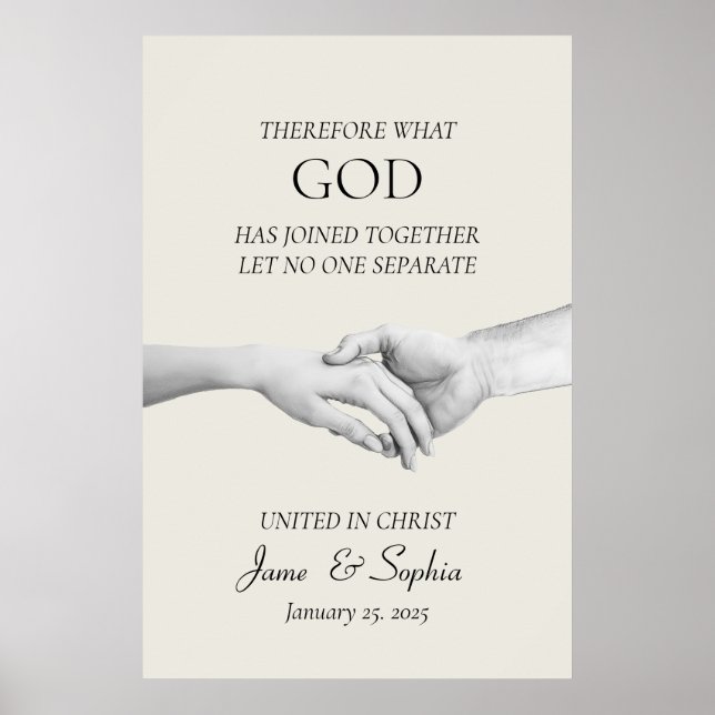 Bible Verse Matthew 19:6 - Wedding Christian Faith Poster (Front)