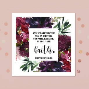 Bible verse Matthew Floral  Square  Napkin