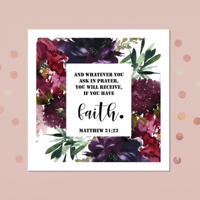 Bible verse Matthew Floral  Square  Napkin (Creator Uploaded)